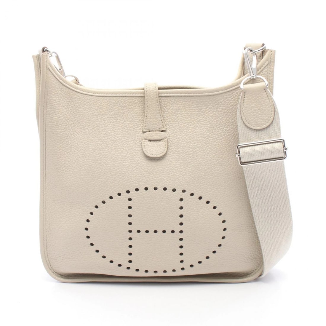 HERMES EVELYNE 3 PM SHOULDER CROSSBODY BAG: HERMES Evelyne 3 PM Shoulder crossbody Bag Brand: HERMES Type/Style: Shoulder Bag Material: Taurillon Clemence ? Taurillon Clemence Color: Beton / Beige?ish colors Size: (H:10.4inch x W:11.0inch x
