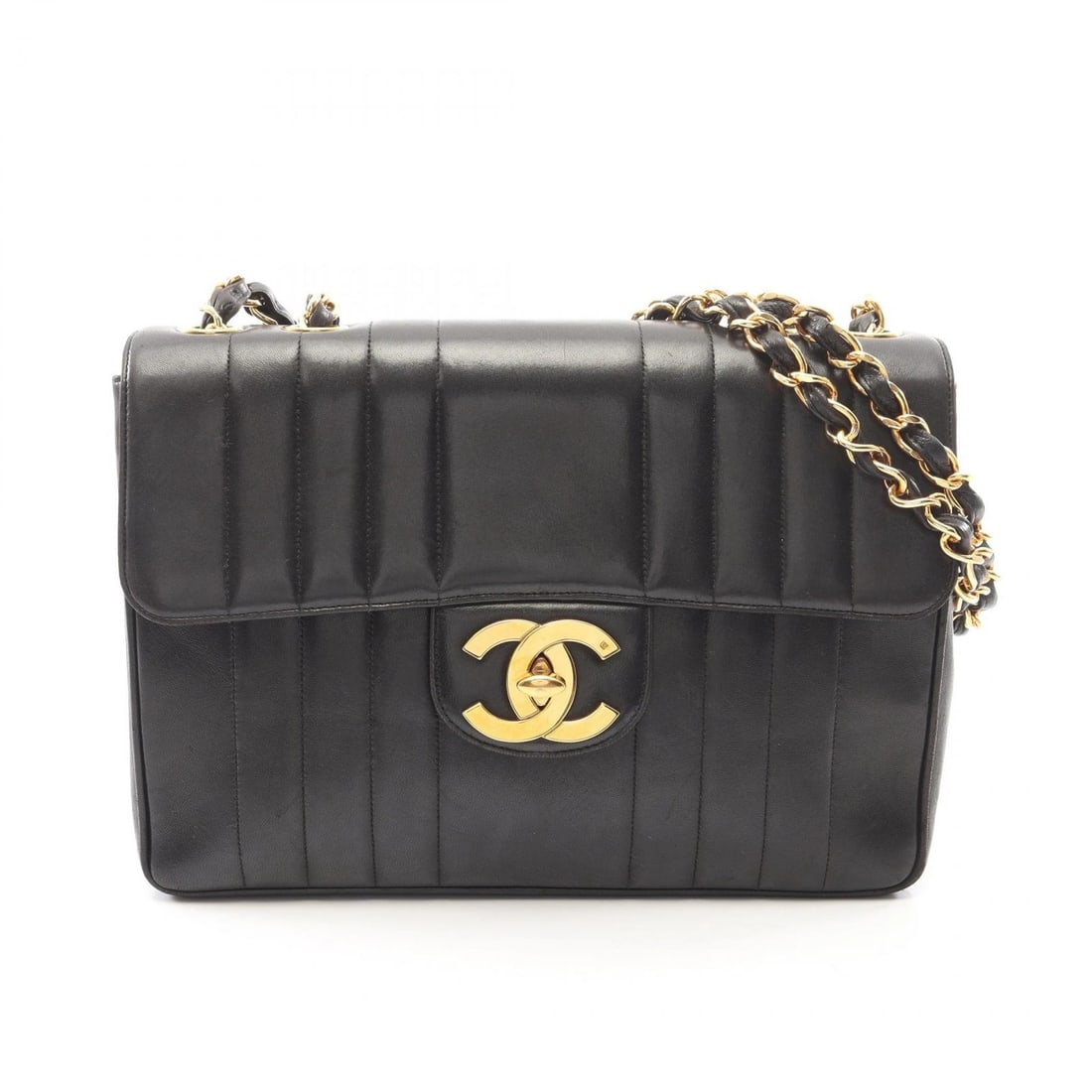 CHANEL MADEMOISELLE MARK CHAIN SHOULDER BAG LAMBSKIN BLACK: CHANEL Mademoiselle Mark chain Shoulder Bag Lambskin Black Brand: CHANEL Type/Style: Shoulder Bag Material: Lambskin (sheep leather) Color: Black?ish colors Size: (H:8.7inch x W:12.0inch x D:3.1inch) 
