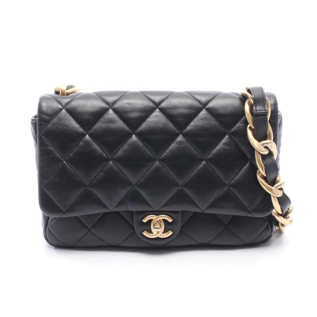 CHANEL MATELASSE CHAIN SHOULDER BAG: CHANEL Matelasse Chain Shoulder Bag Brand: CHANEL Type/Style: Shoulder Bag Material: Lambskin (sheep leather) Color: Black?ish colors Size: (H:7.5inch x W:10.2inch x D:2.6inch) Accessories: None <