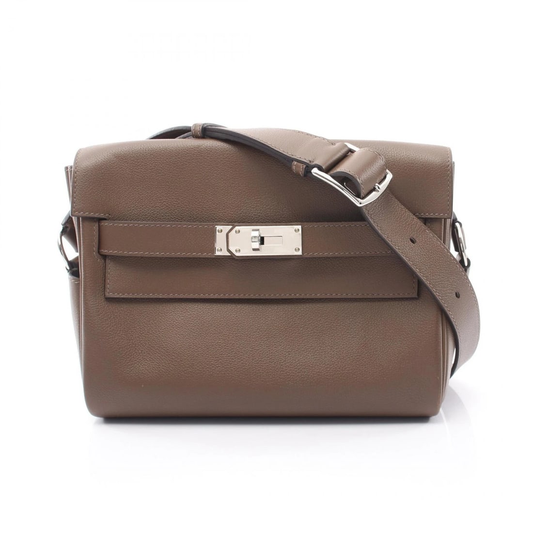 HERMES KELLY MESSENGER PM SHOULDER CROSSBODY BAG: HERMES Kelly Messenger PM Shoulder crossbody Bag Brand: HERMES Type/Style: Shoulder Bag Material: Evercolor leather ? leather ? Evercolor leather Color: Brown?ish colors Size: (H:7.5inch x W:9.4inch x