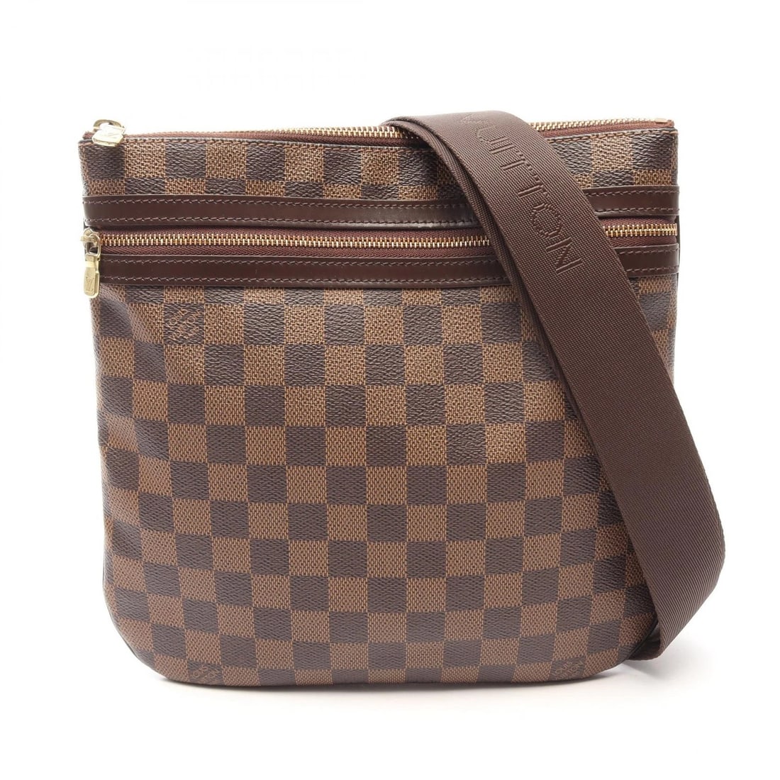LOUIS VUITTON POCHETTE BOSPHORE SHOULDER CROSSBODY BAG: LOUIS VUITTON Pochette Bosphore Shoulder Crossbody Bag Brand: LOUIS VUITTON Type/Style: Shoulder Bag Material: Damier ? PVC coated canvas ? leather Color: Ebene / Brown?ish colors Size: (H:9.8inch x W