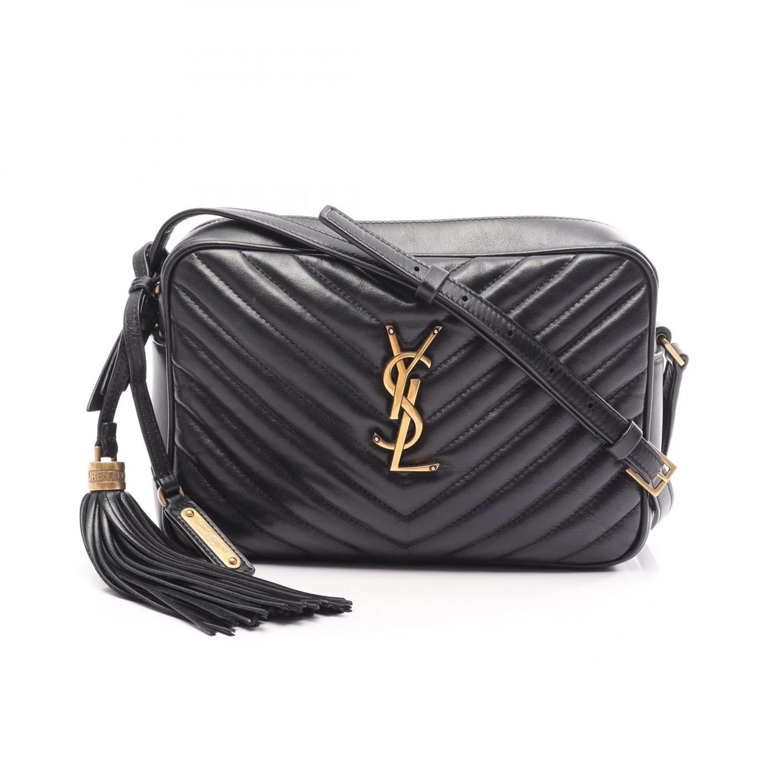 SAINT LAURENT PARIS LOU MONOGRAM SHOULDER BAG: SAINT LAURENT PARIS LOU Monogram Shoulder Bag Brand: SAINT LAURENT PARIS Type/Style: Shoulder Bag Material: leather Color: Black?ish colors Size: (H:6.1inch x W:9.1inch x D:2.4inch) Accessories: N