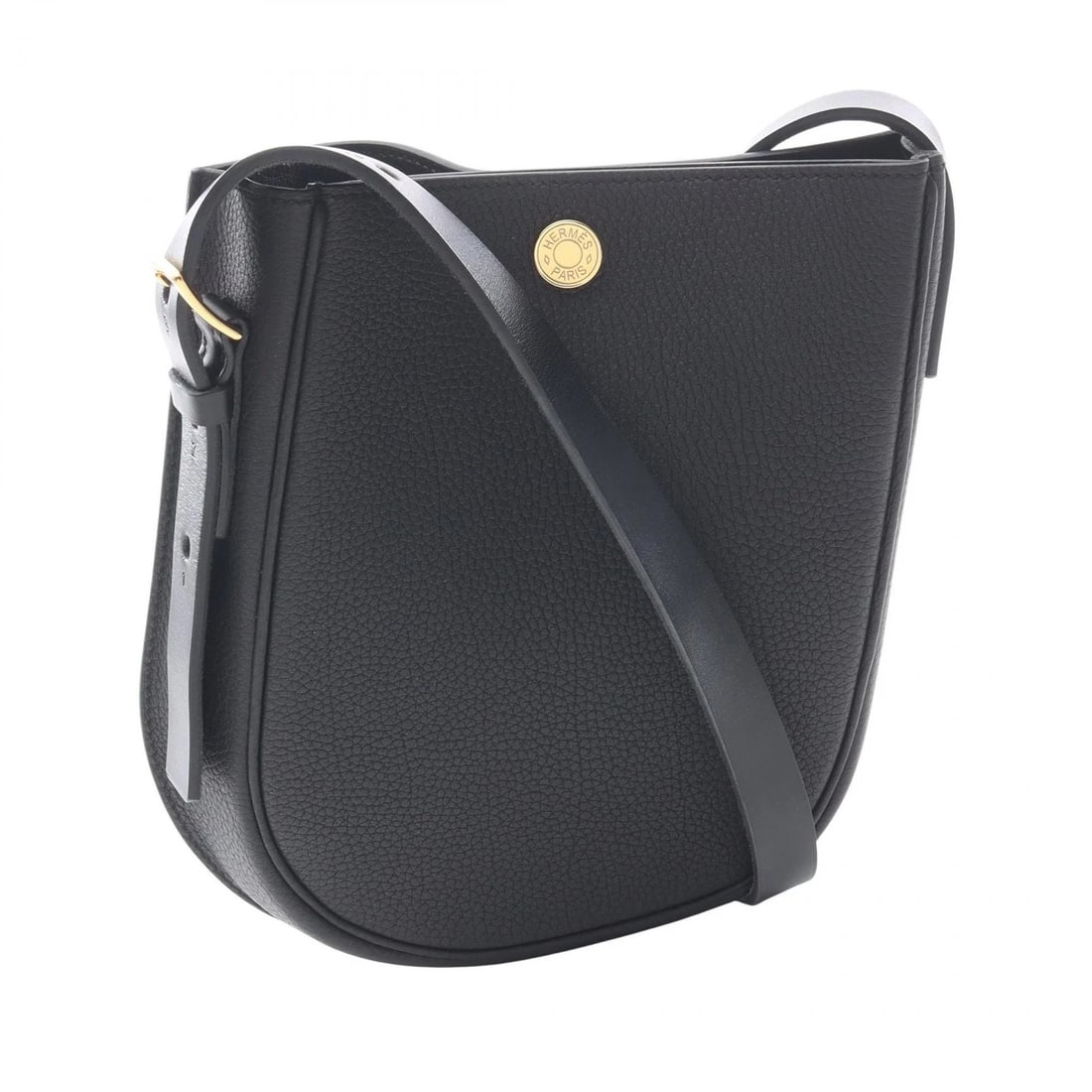HERMES PERSPECTIVE CAVALIERE POCHETTE CROSSBODY BAG: HERMES Perspective Cavaliere Pochette Crossbody Bag Brand: HERMES Type/Style: Shoulder Bag Material: Togo leather ? Togo leather Color: Black?ish colors Size: (H:8.3inch x W:7.9inch x D:1.4inch)