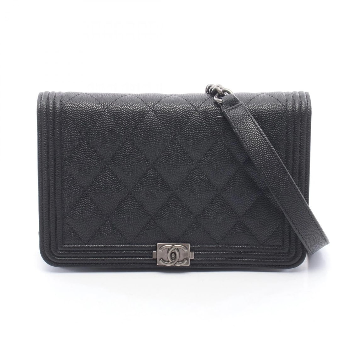 CHANEL BOY MATELASSE SHOULDER CROSSBODY BAG CALFSKIN: CHANEL Boy Matelasse Shoulder crossbody Bag Calfskin Brand: CHANEL Type/Style: Shoulder Bag Material: Grained Calfskin leather Color: Black?ish colors Size: (H:4.7inch x W:7.5inch x D:1.6inch) Acc