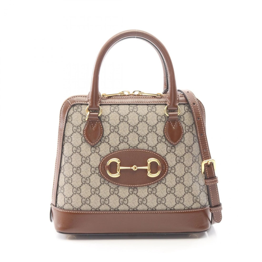 GUCCI HORSEBIT GG SUPREME SMALL TOP HANDLE CROSSBODY HANDBAG: GUCCI Horsebit GG Supreme Small Top Handle Crossbody Handbag Brand: GUCCI Type/Style: Handbag Material: PVC coated canvas ? leather Color: Beige?ish colors ? Brown?ish colors Size: (H:8.7inch x W:9.8i