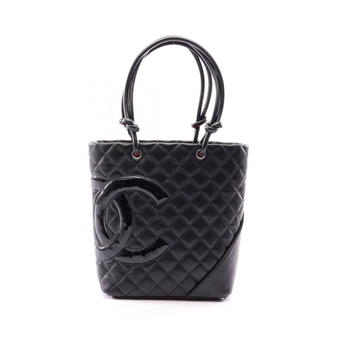 CHANEL CAMBON LINE MEDIUM TOTE BAG LEATHER PATENT LEATHER: CHANEL Cambon line medium Tote Bag leather Patent leather Brand: CHANEL Type/Style: Tote Bag Material: leather ? Patent leather Color: Black?ish colors Size: (H:9.4inch x W:7.9inch x D:4.5inch) Ac