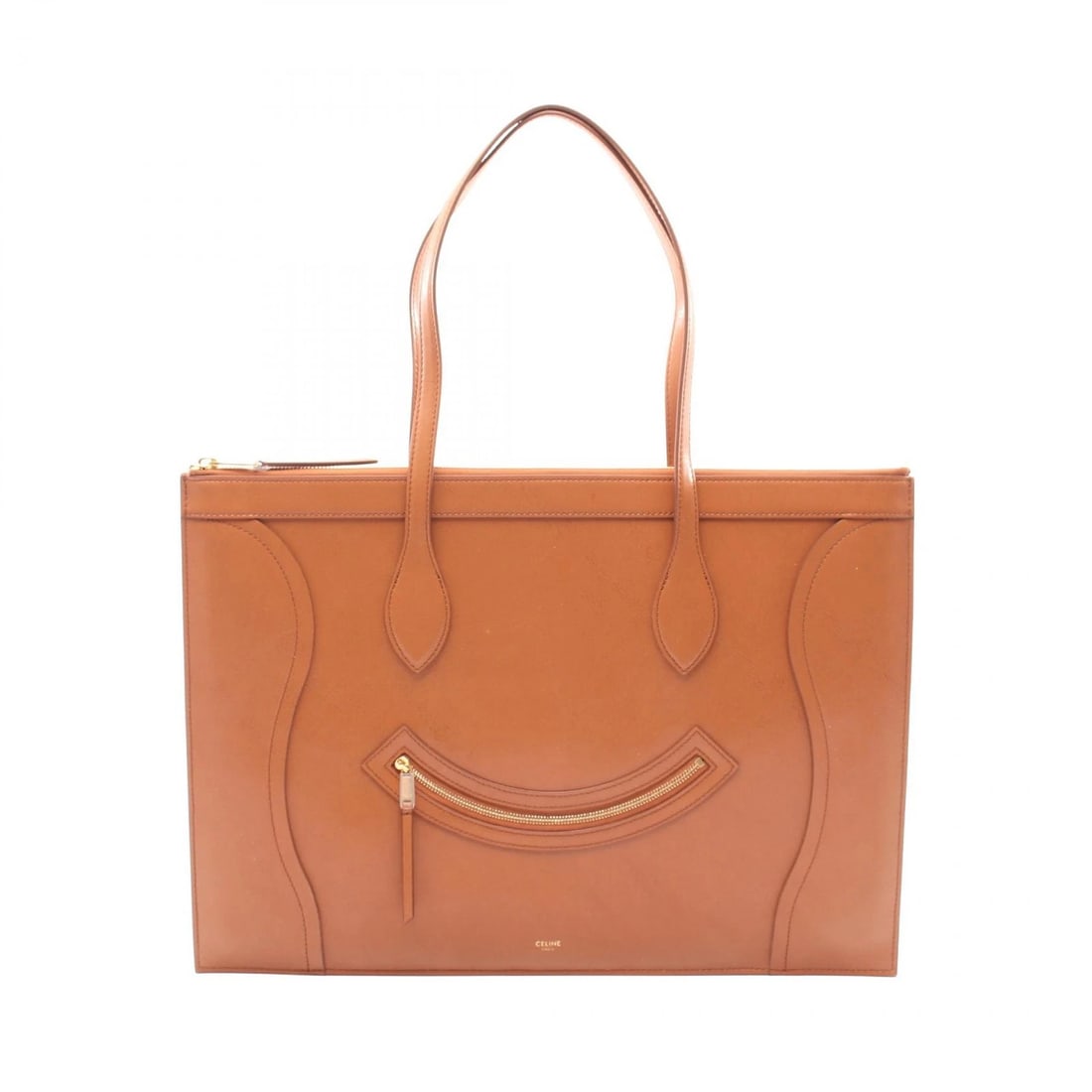 CELINE FLAT LUGGAGE SHOULDER TOTE BAG LEATHER BROWN: CELINE Flat luggage Shoulder Tote Bag leather Brown Brand: CELINE Type/Style: Tote Bag Material: leather Color: Brown?ish colors Size: (H:12.4inch x W:17.3inch x D:0.2inch) Accessories: None <
