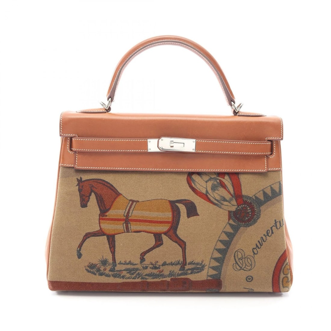 HERMES KELLY 32 SHOULDER HANDBAG TOILE COUVEL CANVAS: HERMES Kelly 32 Shoulder Handbag Toile Couvel canvas Brand: HERMES Type/Style: Handbag Material: Vaux Barenia leather ? canvas ? leather ? Towar Coubel Color: Toundra / Beige?ish colors ? Brown?ish