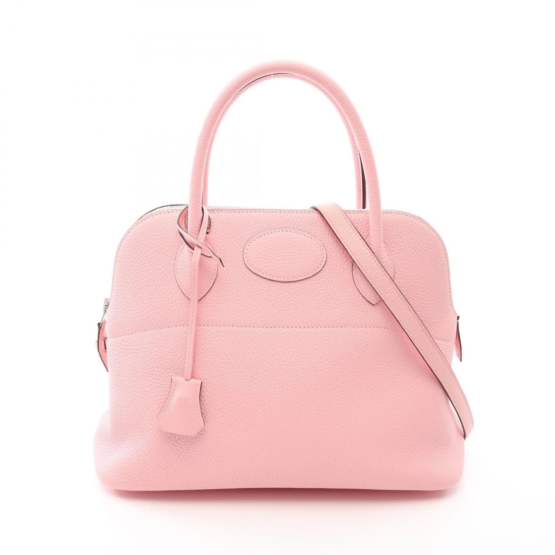 HERMES BOLIDE 31 SHOULDER HANDBAG: HERMES Bolide 31 shoulder Handbag Brand: HERMES Type/Style: Handbag Material: Taurillon Clemence ? leather ? Taurillon Clemence Color: Rose sakura / Pink?ish colors Size: (H:9.4inch x W:12.2inch x