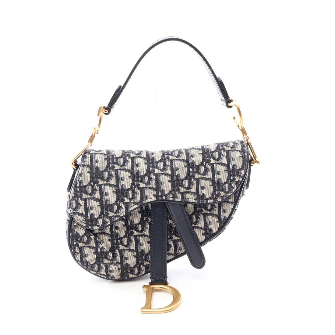 DIOR MINI SADDLEBAG IN OBLIQUE SHOULDER HANDBAG: Dior Mini Saddlebag in Oblique shoulder Handbag Brand: DIOR Type/Style: Handbag Material: canvas ? leather Color: Beige?ish colors ? Navy?ish colors Size: (H:5.1inch x W:7.1inch x D:2.0inch) Acces