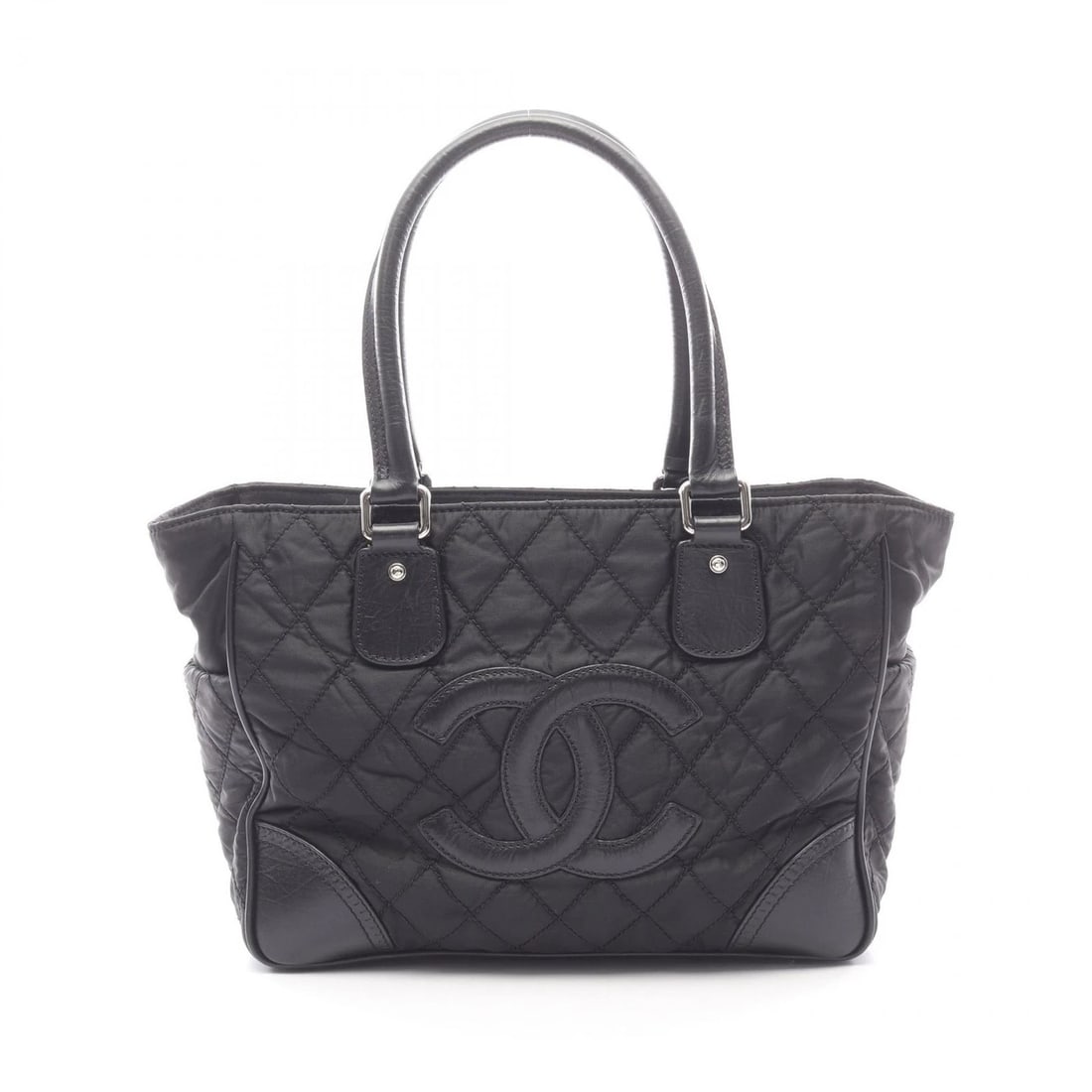 CHANEL PARIS YORK LINE HAND TOTE BAG: CHANEL Paris York Line Hand Tote Bag Brand: CHANEL Type/Style: Tote Bag Material: Nylon ? leather Color: Black?ish colors Size: (H:10.2inch x W:13.0inch x D:5.5inch) Accessories: None Acce