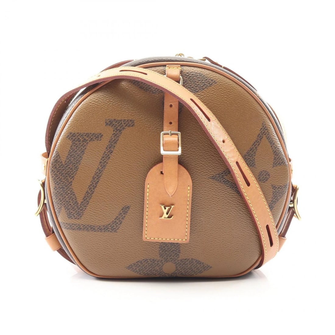 LOUIS VUITTON BOITE CHAPEAU SOUPLE SHOULDER BAG: LOUIS VUITTON Boite Chapeau Souple Shoulder Bag Brand: LOUIS VUITTON Type/Style: Shoulder Bag Material: Monogram / Giant Reverse ? PVC coated canvas ? leather Color: Brown?ish colors Size: (H:7.9inch 