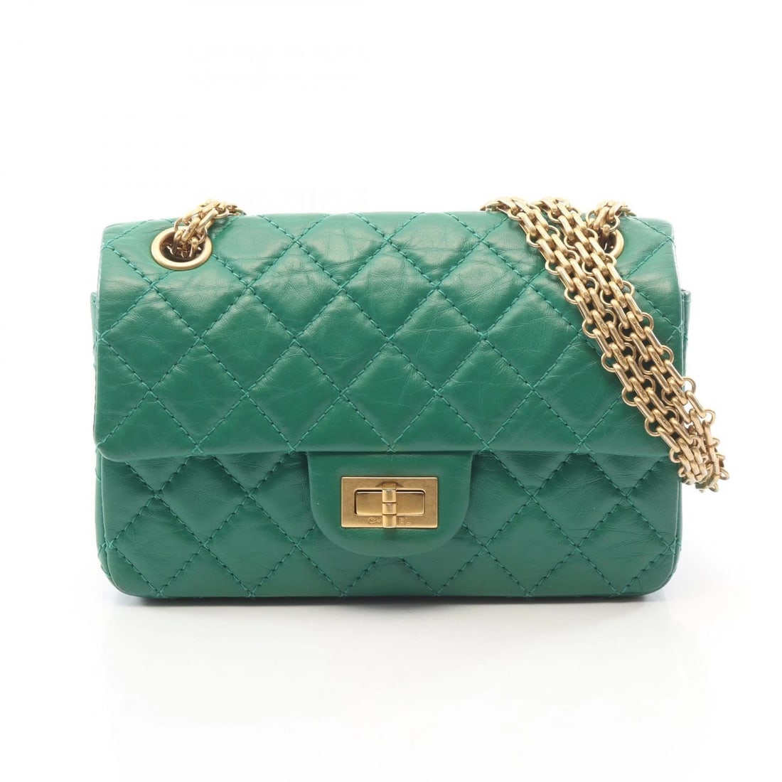 CHANEL MINI MATELASSE CHAIN SHOULDER HANDBAG: CHANEL Mini Matelasse Chain Shoulder Handbag Brand: CHANEL Type/Style: Shoulder Bag Material: leather Color: Green?ish colors Size: (H:5.1inch x W:7.9inch x D:3.0inch) Accessories: None Ac