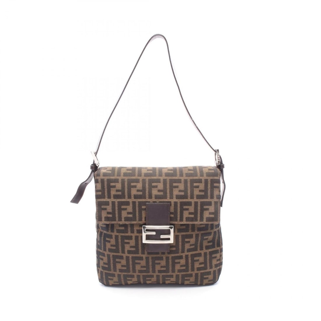 FENDI ZUCCA SHOULDER BAG CANVAS LEATHER BROWN: FENDI Zucca Shoulder Bag canvas leather Brown Brand: FENDI Type/Style: Shoulder Bag Material: canvas ? leather Color: Brown?ish colors Size: (H:10.4inch x W:9.8inch x D:1.6inch) Accessories: None