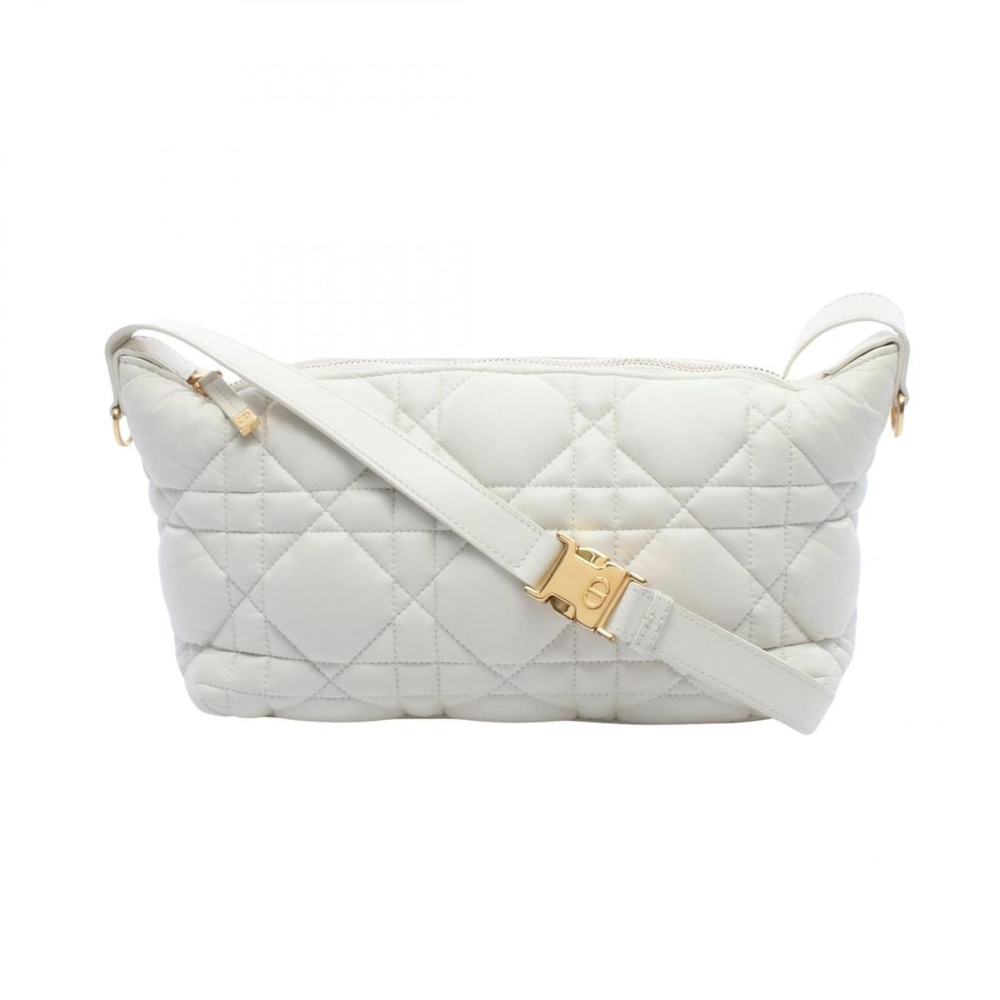 DIOR DIORTRAVEL NOMAD POUCH CANNAGE SHOULDER BAG: Dior DIORTRAVEL Nomad Pouch Cannage Shoulder Bag Brand: DIOR Type/Style: Shoulder Bag Material: leather Color: White?ish colors Size: (H:5.5inch x W:9.4inch x D:3.9inch) Accessories: None