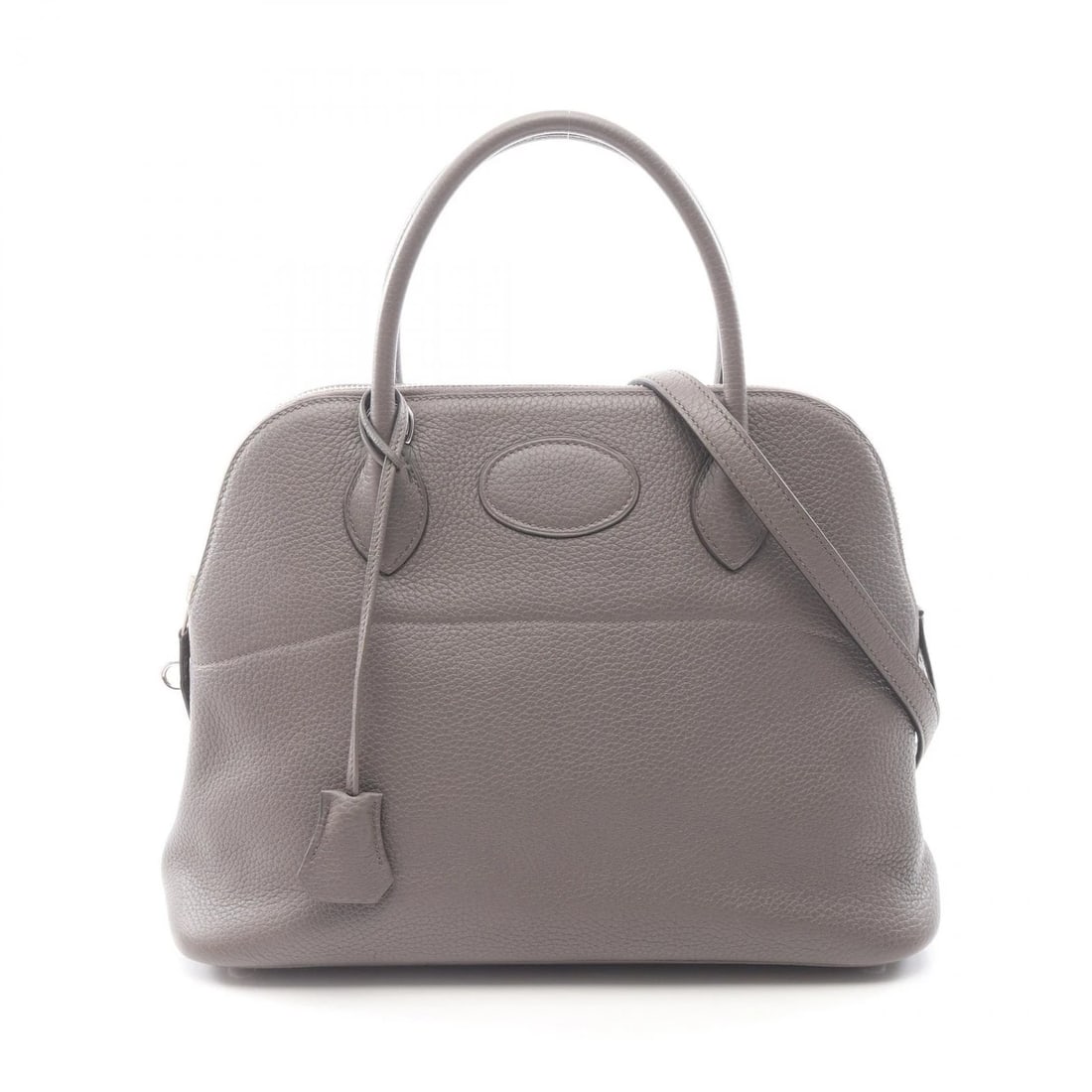HERMES BOLIDE 31 SHOULDER HANDBAG CLEMENCE LEATHER: HERMES Bolide 31 Shoulder Handbag Clemence leather Brand: HERMES Type/Style: Handbag Material: Taurillon Clemence ? leather ? Taurillon Clemence Color: Etain / Gray?ish colors Size: (H:9.4inch x W:12.