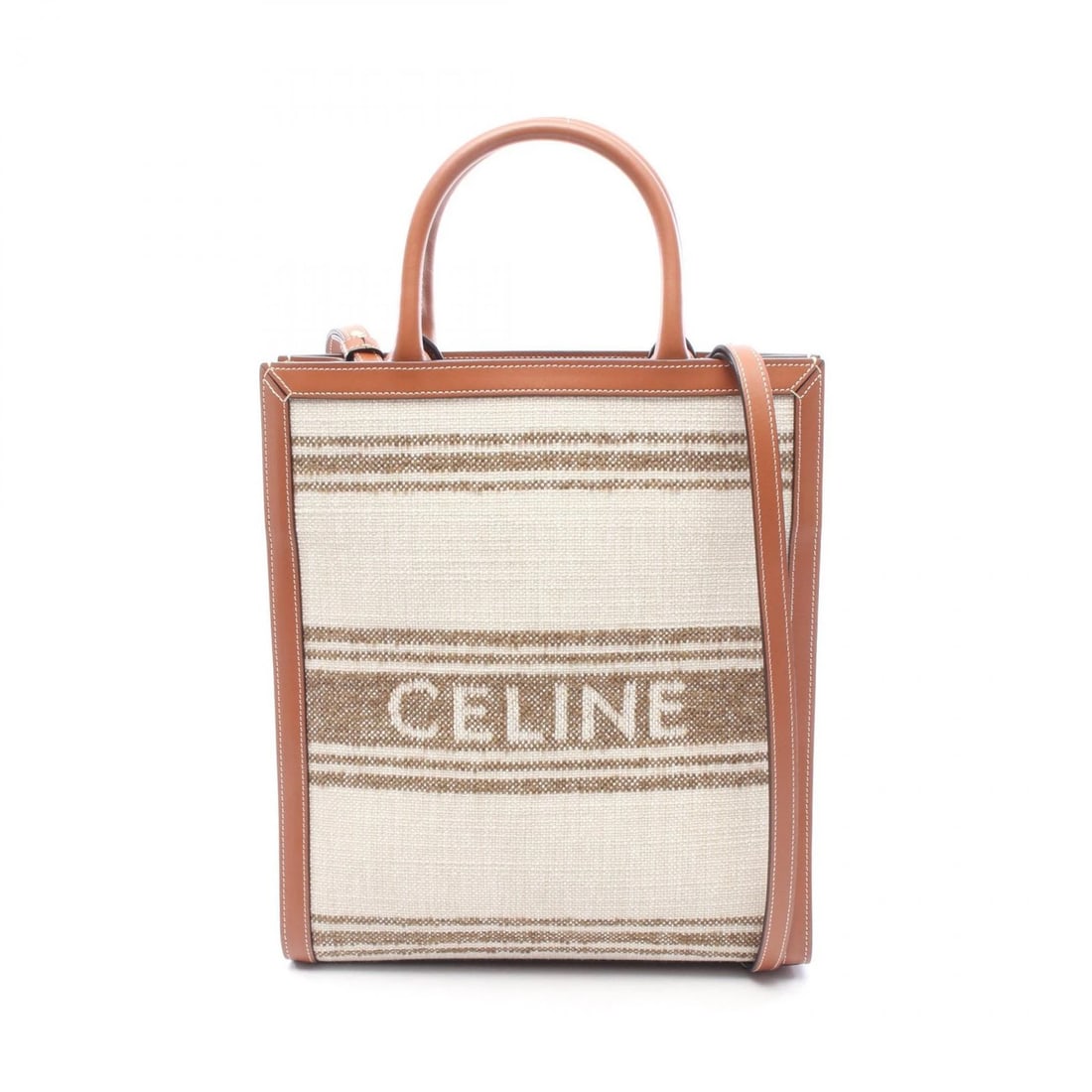 CELINE SMALL VERTICAL CABAS SHOULDER CROSSBODY TOTE BAG: CELINE Small Vertical Cabas shoulder crossbody Tote Bag Brand: CELINE Type/Style: Tote Bag Material: canvas ? leather Color: Beige?ish colors ? Brown?ish colors Size: (H:12.6inch x W:11.0inch x D:3.0i