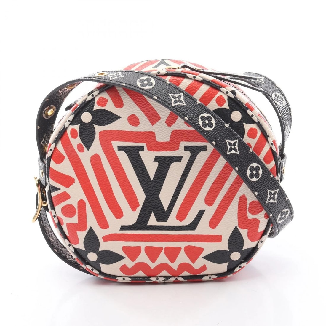 LOUIS VUITTON CRAFTY BOITE CHAPEAU SOUPLE SHOULDER BAG: LOUIS VUITTON Crafty Boite Chapeau Souple Shoulder Bag Brand: LOUIS VUITTON Type/Style: Shoulder Bag Material: PVC coated canvas Color: Red / Red?ish colors ? Black?ish colors ? Multicolor?ish colors 