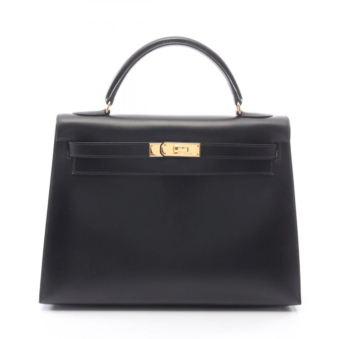 HERMES KELLY 32 OUTSIDE STITCHED SHOULDER HANDBAG: HERMES Kelly 32 outside stitched shoulder Handbag Brand: HERMES Type/Style: Handbag Material: Box calf leather ? Calfskin (cowhide) Color: Black?ish colors Size: (H:9.1inch x W:12.6inch x D:4.7inch)