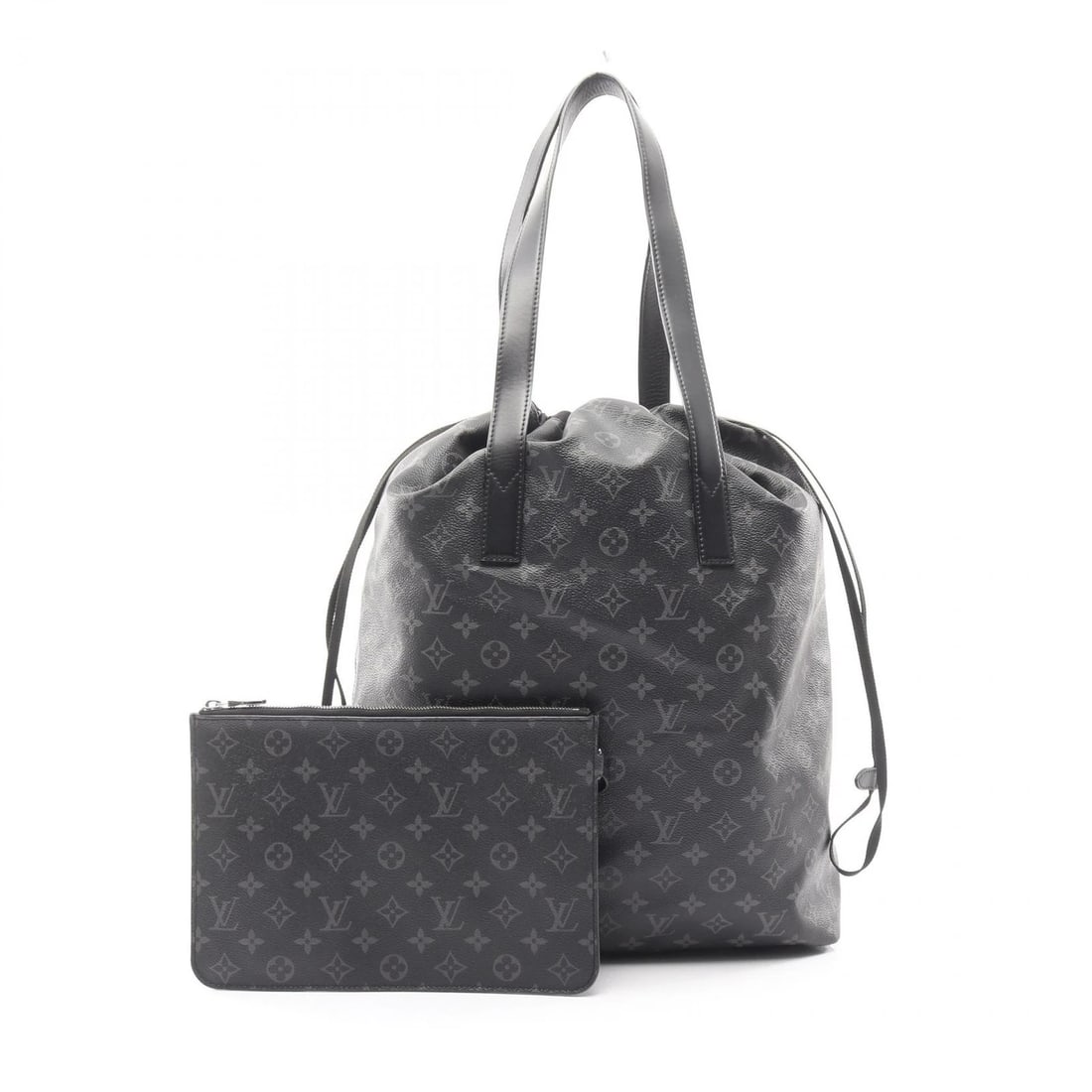 LOUIS VUITTON CABAS LIGHT SHOULDER TOTE BAG: LOUIS VUITTON Cabas light Shoulder Tote Bag Brand: LOUIS VUITTON Type/Style: Tote Bag Material: Monogram eclipse ? PVC coated canvas ? leather Color: Black?ish colors Size: (H:18.5inch x W:13.4inch x 