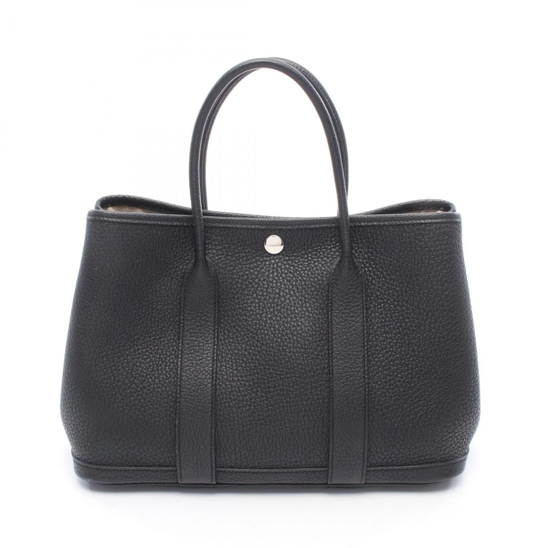 HERMES GARDEN PARTY PM TOTE HAND BAG: HERMES Garden party PM Tote hand Bag Brand: HERMES Type/Style: Tote Bag Material: Negonda leather ? leather ? Negonda leather Color: Black?ish colors Size: (H:9.8inch x W:14.2inch x D:6.7inch) Acc
