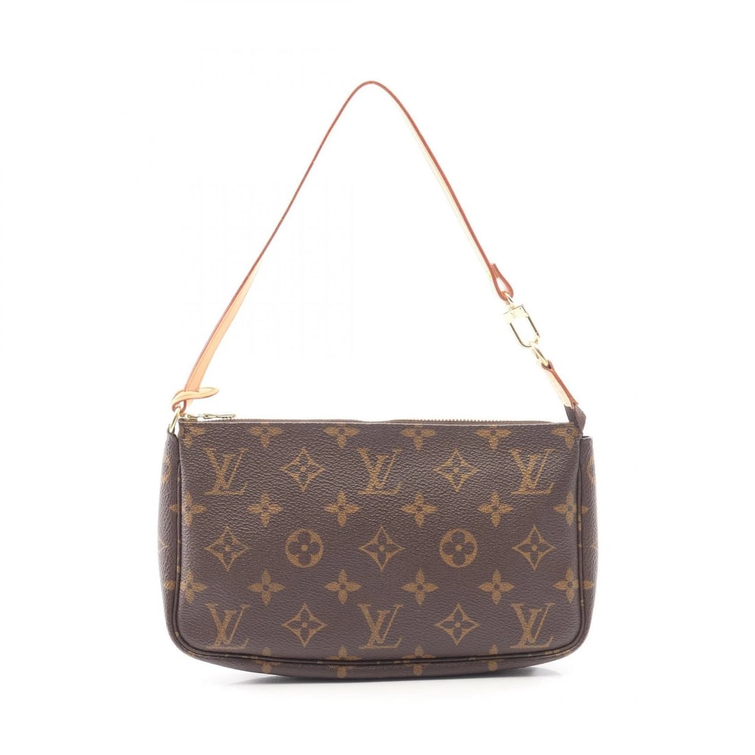 LOUIS VUITTON POCHETTE ACCESSOIRES HANDBAG POUCH: LOUIS VUITTON Pochette Accessoires Handbag Pouch Brand: LOUIS VUITTON Type/Style: Handbag Material: Monogram ? PVC coated canvas ? leather Color: Brown?ish colors Size: (H:5.1inch x W:8.3inch x D:1.2i