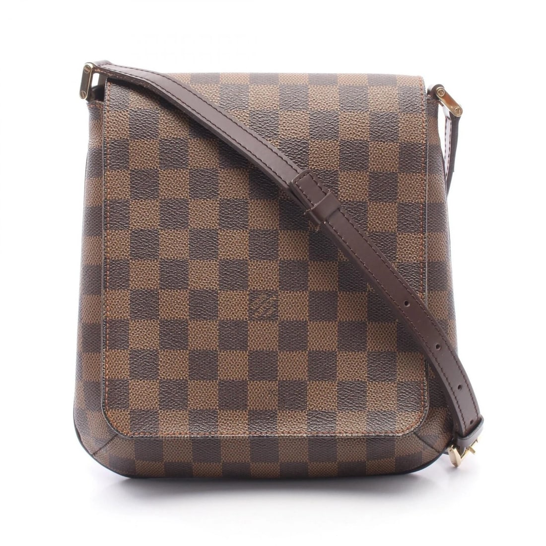 LOUIS VUITTON MUSETTE STRAP CROSSBODY BAG: LOUIS VUITTON Musette Strap crossbody Bag Brand: LOUIS VUITTON Type/Style: Shoulder Bag Material: Damier ? PVC coated canvas ? leather Color: Ebene / Brown?ish colors Size: (H:9.4inch x W:9.1inch x D: