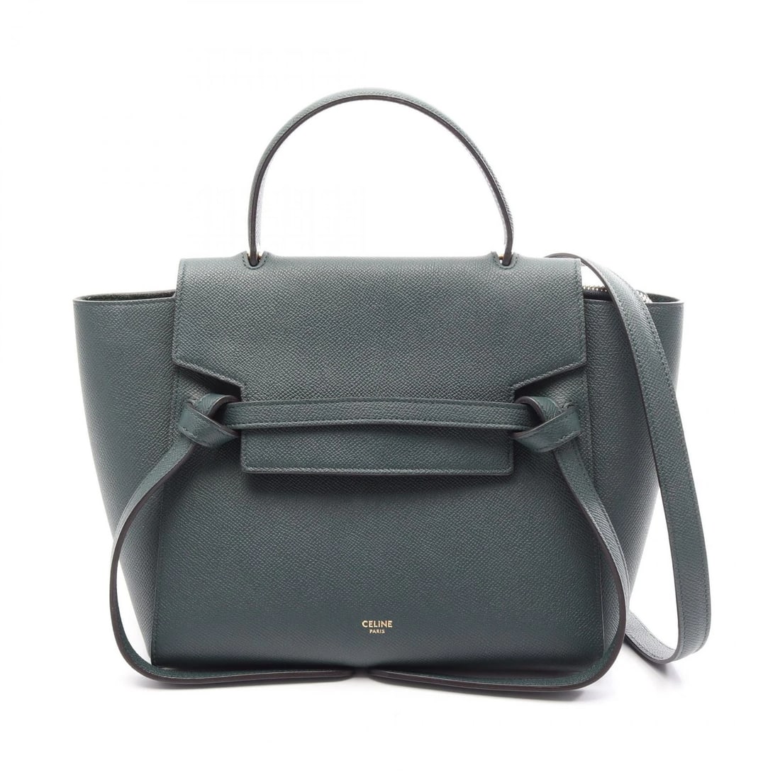 CELINE BELT BAG MICRO SHOULDER CROSSBODY HANDBAG: CELINE BELT BAG MICRO Shoulder crossbody Handbag Brand: CELINE Type/Style: Handbag Material: leather Color: Green?ish colors Size: (H:8.3inch x W:9.4inch x D:5.1inch) Accessories: None Accessories