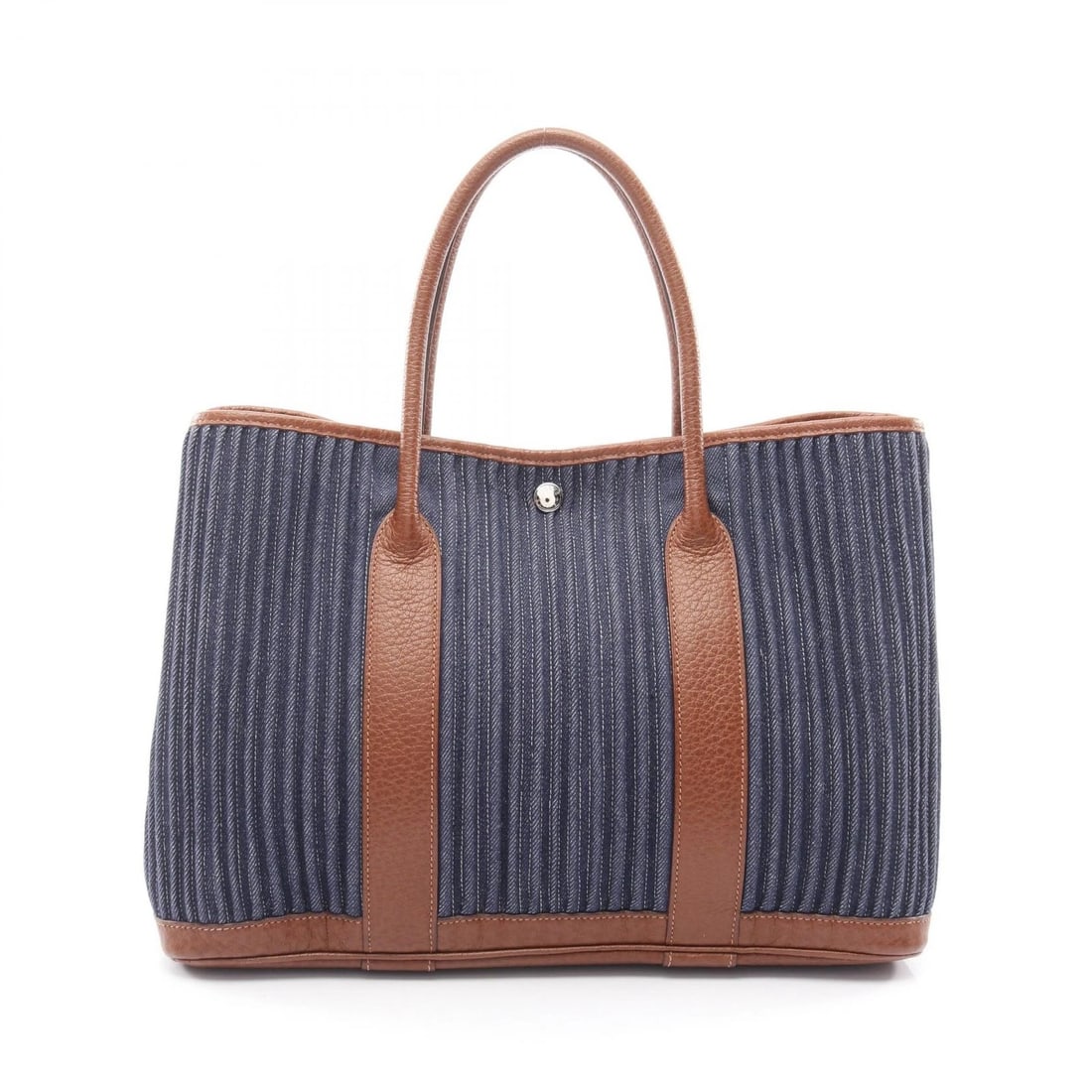 HERMES GARDEN PARTY PM TOTE BAG TOILE DENIM CANELE: HERMES Garden Party PM Tote Bag Toile Denim Canele Brand: HERMES Type/Style: Tote Bag Material: canvas ? leather ? Toile Denim Canele / Buffalo Leather Skipper Color: Blue indigo / Navy?ish colors ?