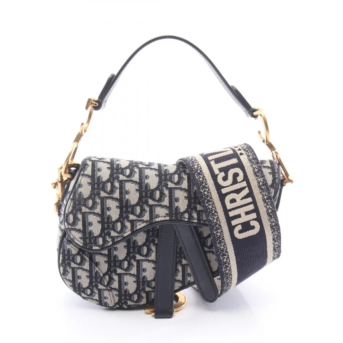 CHRISTIAN DIOR SADDLE OBLIQUE SHOUDLER HANDBAG: Christian Dior SADDLE Oblique Shoudler Handbag Brand: DIOR Type/Style: Handbag Material: canvas ? leather Color: Navy?ish colors ? Beige?ish colors Size: (H:5.1inch x W:7.1inch x D:2.0inch) Access