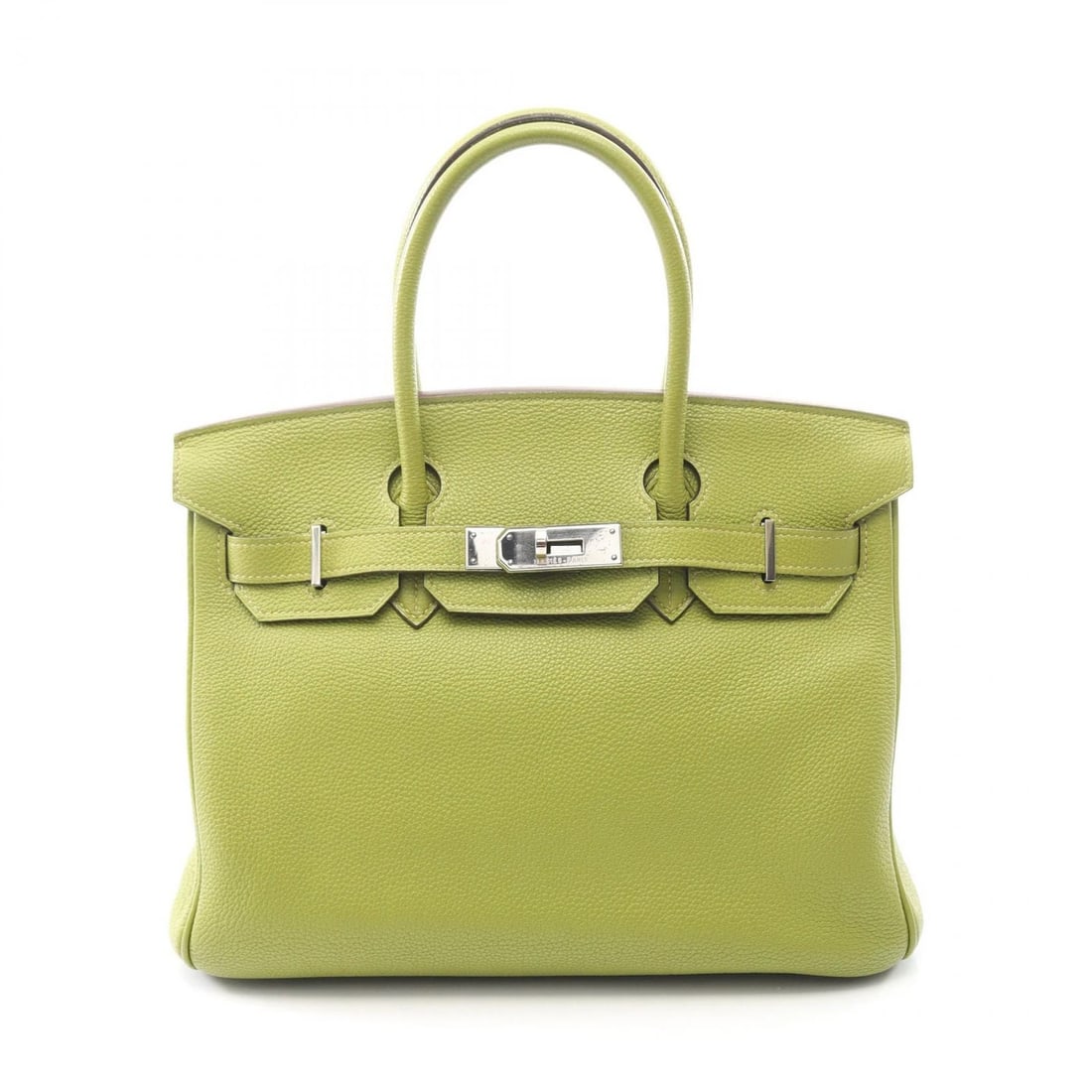 HERMES BIRKIN 30 HANDBAG CLEMENCE LEATHER ANIS GREEN (1 of 3)