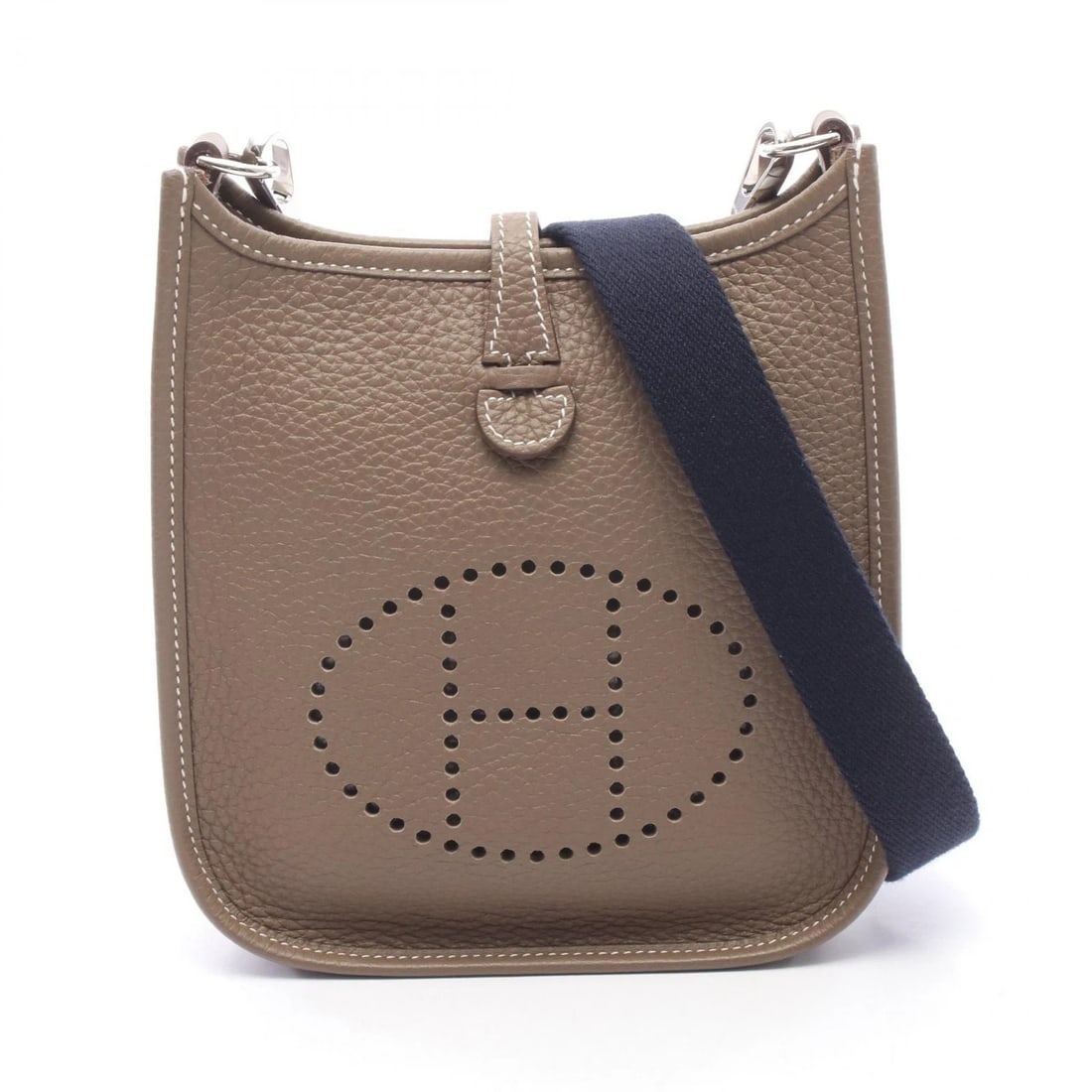 HERMES EVELYNE TPM SHOULDER CROSSBODY BAG: HERMES Evelyne TPM Shoulder crossbody Bag Brand: HERMES Type/Style: Shoulder Bag Material: Taurillon Clemence ? Taurillon Clemence Color: Etoupe Grey / Gray?ish colors Size: (H:7.1inch x W:6.5inch x D