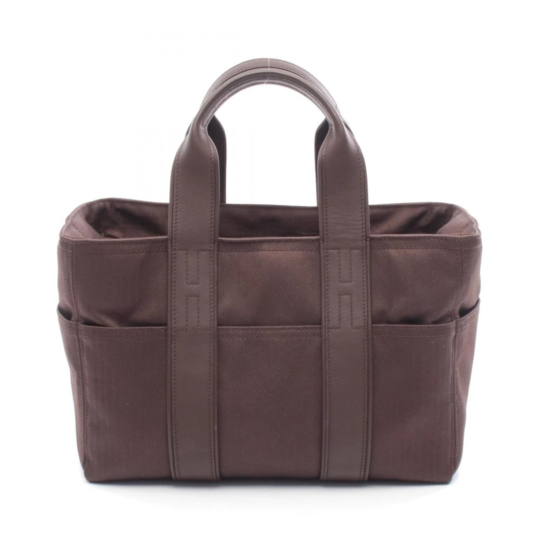 HERMES ACAPELUCO PM HANDBAG TOILE CHEVRONS CANVAS (1 of 5)