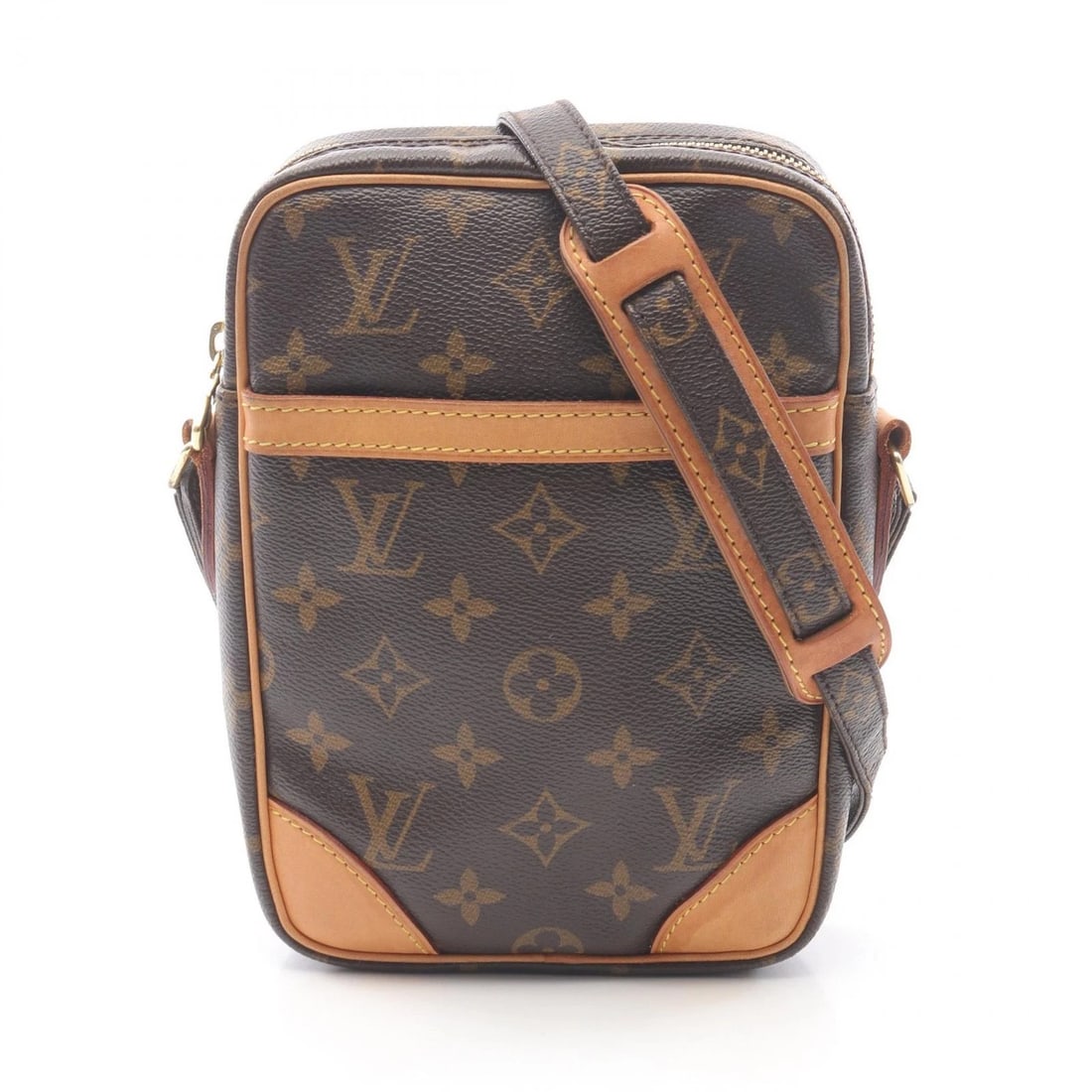 LOUIS VUITTON DANUBE SHOULDER CROSSBODY BAG: LOUIS VUITTON Danube Shoulder Crossbody Bag Brand: LOUIS VUITTON Type/Style: Shoulder Bag Material: Monogram ? PVC coated canvas ? leather Color: Brown?ish colors Size: (H:8.3inch x W:5.9inch x D:1.8i