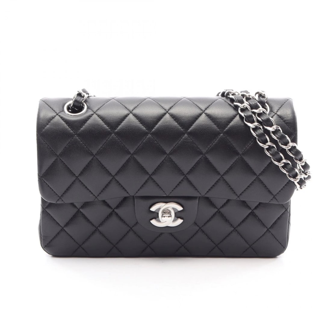 CHANEL MATELASSE DOUBLE FLAP CHAIN SHOULDER HANDBAG: CHANEL Matelasse Double Flap Chain Shoulder Handbag Brand: CHANEL Type/Style: Shoulder Bag Material: Lambskin (sheep leather) Color: Black?ish colors Size: (H:5.5inch x W:9.1inch x D:2.4inch) Acce