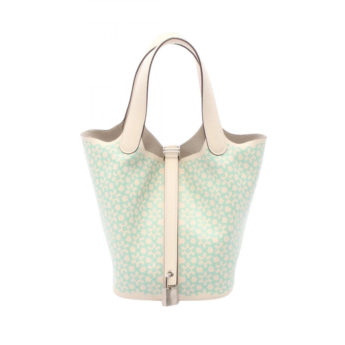 HERMES PICOTIN LOCK PM LUCKY DAISY TOTE HANDBAG: HERMES Picotin Lock PM Lucky Daisy tote Handbag Brand: HERMES Type/Style: Handbag Material: Vaux Swift leather ? leather ? Calfskin (cowhide) ? Vaux Swift leather Color: Nata / Beige?ish colors ? Gree