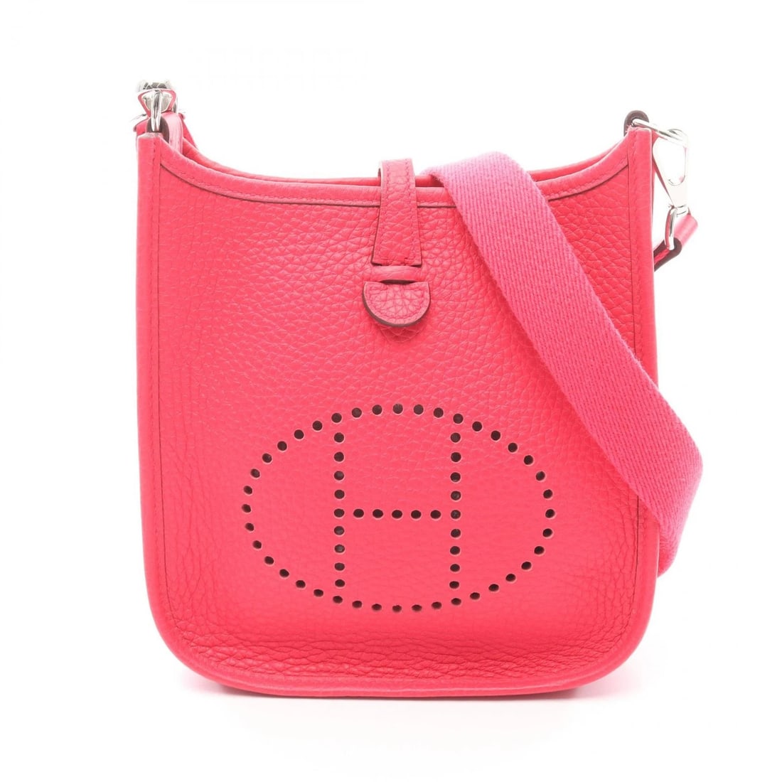HERMES EVELYNE TPM SHOULDER CROSSBODY BAG: HERMES Evelyne TPM Shoulder Crossbody Bag Brand: HERMES Type/Style: Shoulder Bag Material: Taurillon Clemence ? leather ? Taurillon Clemence Color: Rose extreme / Pink?ish colors Size: (H:7.1inch x W: