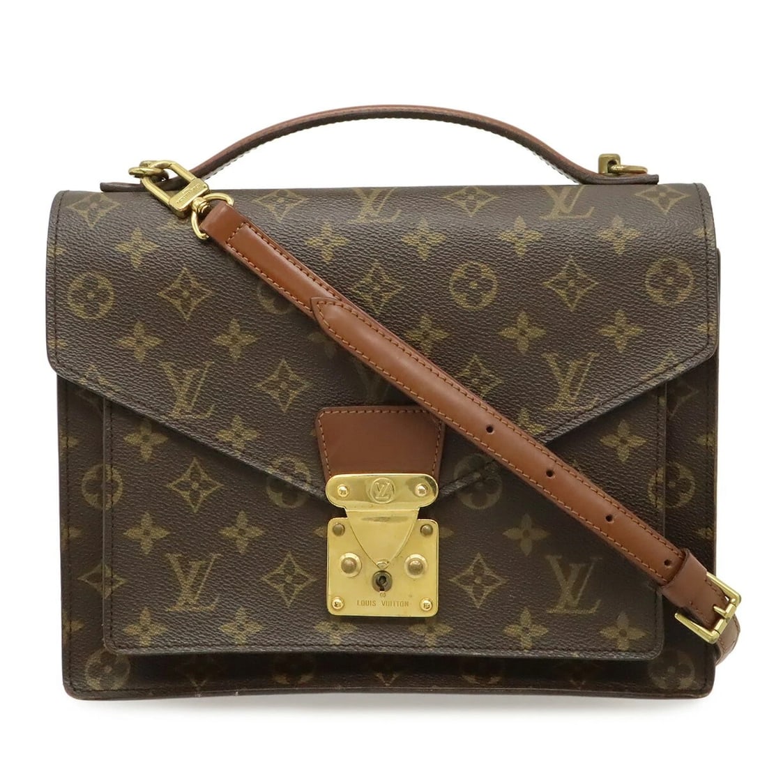 LOUIS VUITTON MONCEAU SHOULDER CROSSBODY HANDBAG: LOUIS VUITTON Monceau Shoulder Crossbody Handbag Brand: Louis Vuitton Type/Style: Handbag Material: (Fabric/Yarn) Canvas Color: Brown Size: Width 28 cm Height 21.5 cm Accessories: None Acc