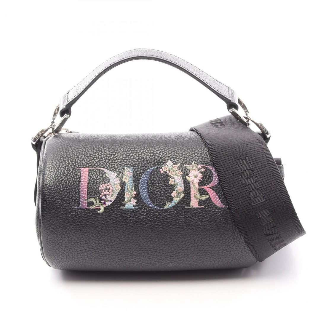 CHRISTIAN DIOR ROLLER MINI 2WAY LEATHER HANDBAG: Christian Dior Roller Mini 2Way Leather Handbag Brand: Dior Type/Style: Satchel/Top Handle Bag Material: Leather Color: Black / Multicolor Size: W approx. 17cm x H approx. 11cm x D approx. 8cm Acc