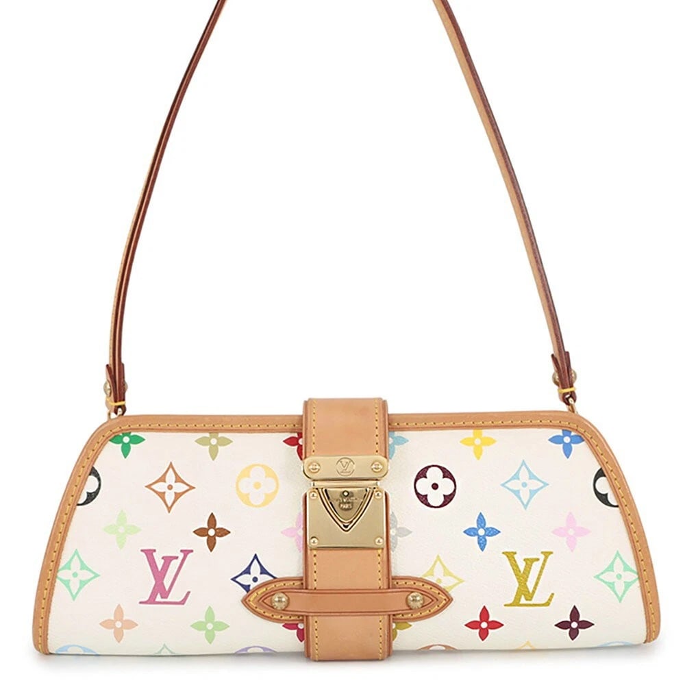 LOUIS VUITTON MONOGRAM MULTICOLOR WHITE SHOULDER BAG: LOUIS VUITTON Monogram Multicolor White Shoulder Bag Brand: Louis Vuitton Type/Style: Shoulder Bag Material: Monogram Multicolor Canvas Color: White (Blanc/Red) Size: W27.5cm x H11cm x D3.5cm (approx.