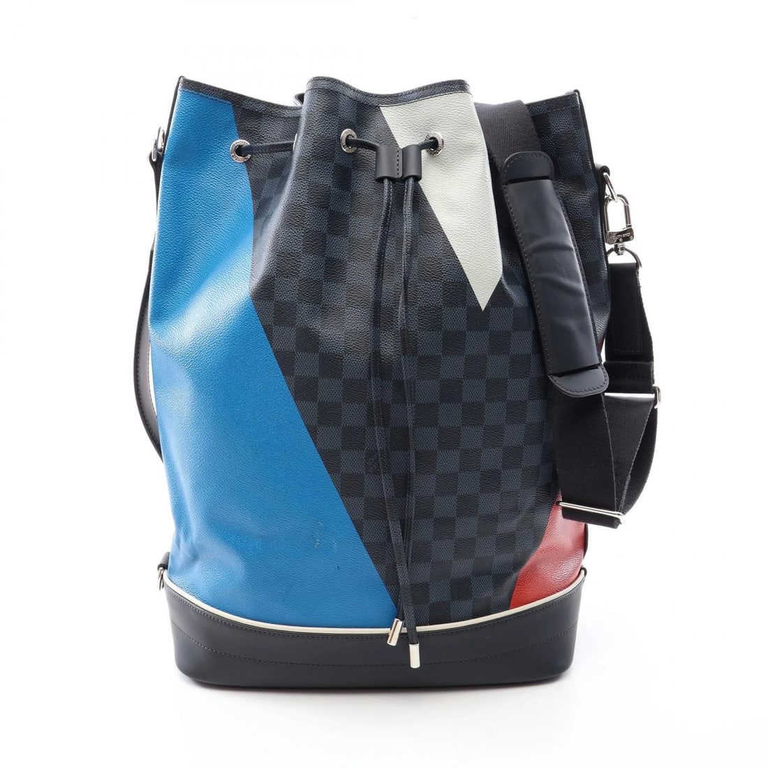 LOUIS VUITTON DAMIER MARIN COATED CANVAS MULTICOLOR SHOULDER BAG: LOUIS VUITTON Damier Marin Coated Canvas Multicolor Shoulder Bag Brand: Louis Vuitton Type/Style: Shoulder Bag Material: PVC-Coated Canvas with Leather Trim Color: Black / Multicolor Size: Width:
