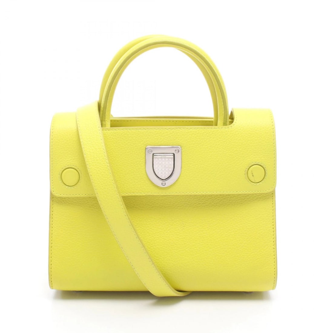 CHRISTIAN DIOR DIOREVER LEATHER 2WAY HANDBAG SHOULDER BAG: Christian Dior Diorever Leather 2Way Handbag Shoulder Bag Brand: Dior Type/Style: Satchel/Top Handle Bag Material: Leather Color: Yellow Size: W approx. 30cm x H 22cm x D 14cm Accessories: None