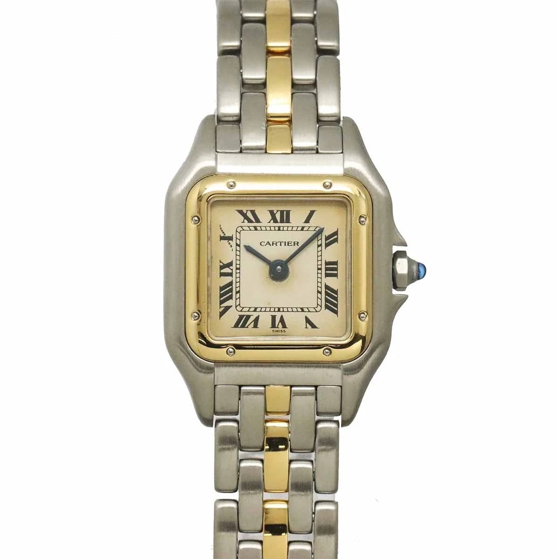 CARTIER PANTHERE ONE ROW SM QUARTZ YG WATCH: Cartier Panthere one Row SM Quartz YG Watch Brand: Cartier Type/Style: Wristwatch Material: Stainless steel,750 Yellow Gold Color: Dial Color none Size: CaseSize Length 30mm(included lag) CaseSize Wid