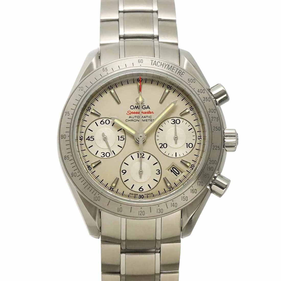 OMEGA SPEEDMASTER AUTOMATIC WATCH: OMEGA Speedmaster Automatic Watch Brand: OMEGA Type/Style: Wristwatch Material: Stainless steel Color: Dial Color none Size: CaseSize Length 46mm(included lag) CaseSize Width 40mm(not included crown)