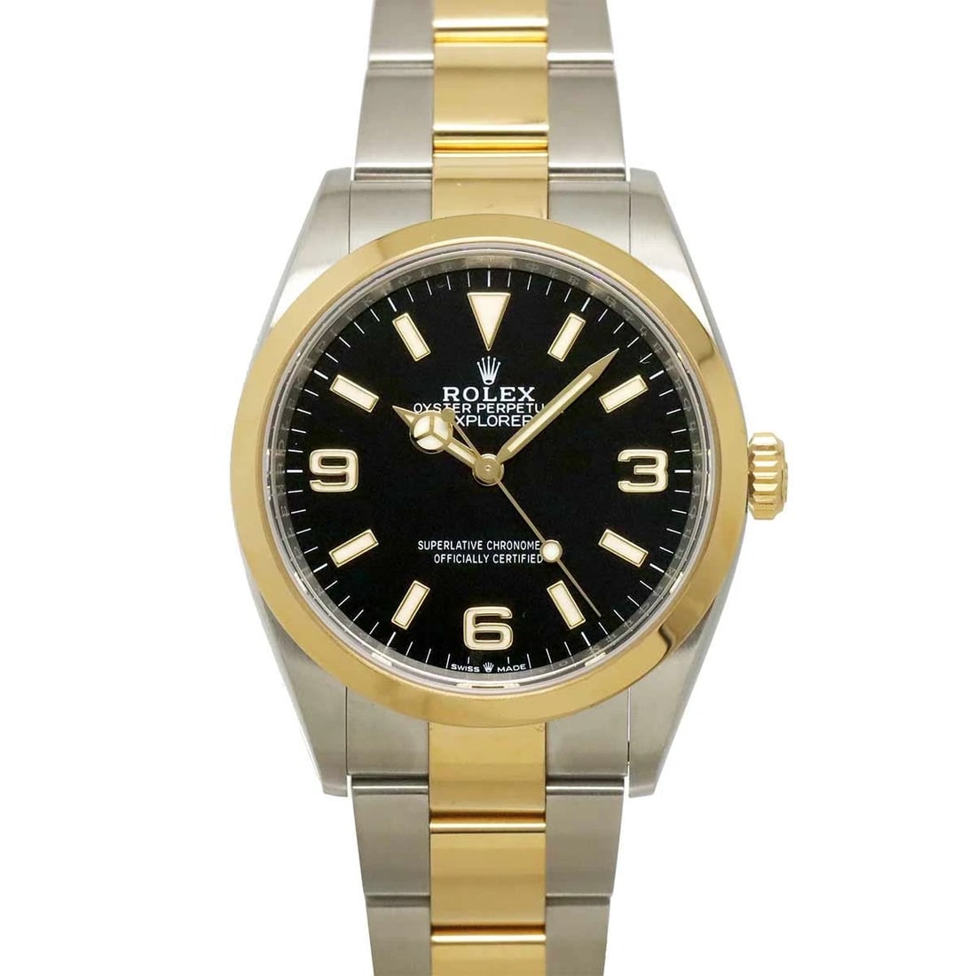 ROLEX EXPLORER AUTOMATIC BLACK DIAL K18YG WATCH: ROLEx Explorer Automatic Black Dial K18YG Watch Brand: ROLEx Type/Style: Wristwatch Material: Stainless steel,750 Yellow Gold Color: Dial Color Black Dial Size: CaseSize Length 43mm(included lag)