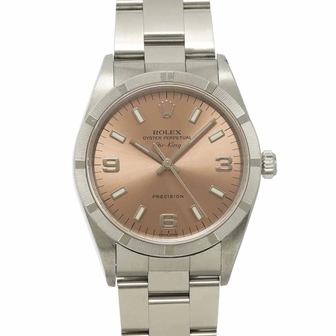 ROLEX AIR KING ENGINE TURNED BEZEL A AUTOMATIC WATCH: ROLEx Air King Engine turned bezel A Automatic Watch Brand: ROLEx Type/Style: Wristwatch Material: Stainless steel Color: Dial Color none Size: CaseSize Length 43mm(included lag) CaseSize Width