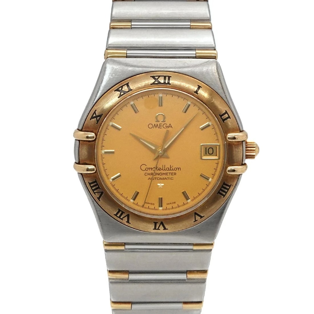 OMEGA CONSTELLATION K18YG AUTOMATIC GOLD DIAL WATCH: OMEGA Constellation K18YG Automatic Gold Dial Watch Brand: OMEGA Type/Style: Wristwatch Material: Stainless steel,750 Yellow Gold Color: Dial Color Gold Dial Size: CaseSize Length 41mm(included lag) C