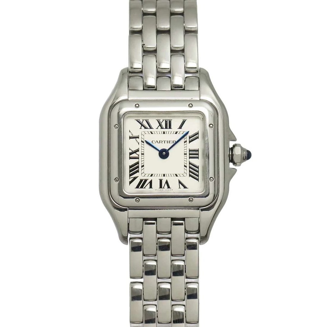 CARTIER PANTHERE DE CARTIER SM QUARTZ SILVER DIAL WATCH: Cartier Panthere de Cartier SM Quartz Silver Dial Watch Brand: Cartier Type/Style: Wristwatch Material: Stainless steel Color: Dial Color Silver Dial Size: CaseSize Length 30mm(included lag) CaseSize 