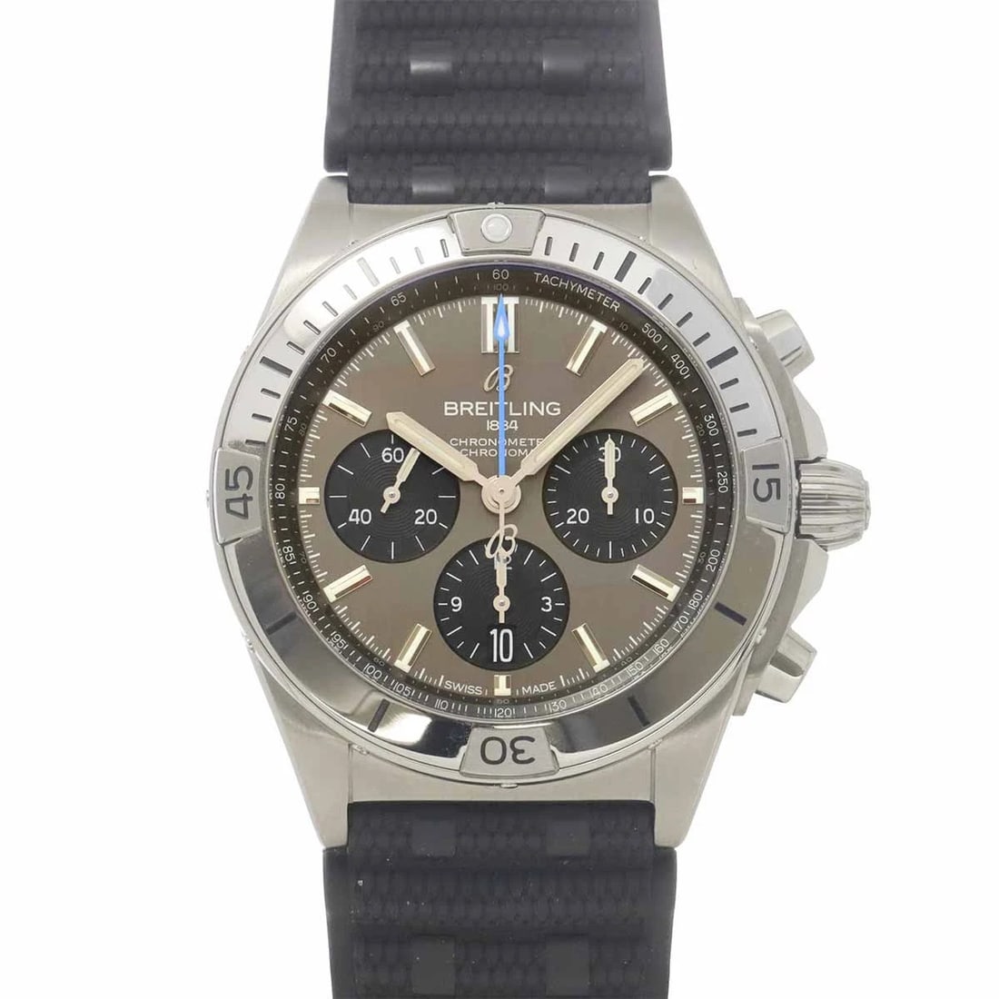 BREITLING CHRONOMAT 42 AUTOMATIC CHRONOGRAPH WATCH: BREITLING Chronomat 42 Automatic Chronograph Watch Brand: BREITLING Type/Style: Wristwatch Material: Titanium,Rubber Color: Dial Color none Size: CaseSize Length 50mm(included lag) CaseSize Width 42mm