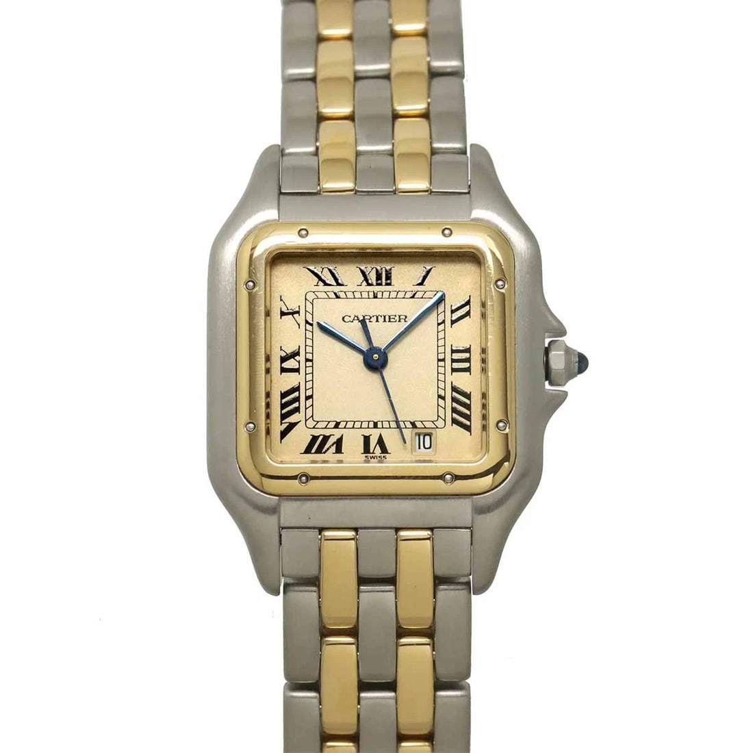 CARTIER PANTHERE MM YG QUARTZ DATE CREAM DIAL WATCH: Cartier Panthere MM YG Quartz Date Cream Dial Watch Brand: Cartier Type/Style: Wristwatch Material: Stainless steel,Yellow Gold Color: Dial Color Cream Dial Size: CaseSize Length 36mm(included lag) Ca